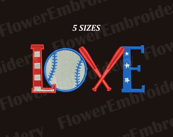 Baseball Love Embroidery baseball Мachine embroidery designs Baseball Embroidery Design Sport embroidery  American flag embroidery design
