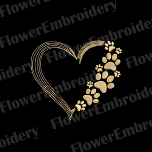 love paw machine embroidery design Paw embroidery design Dog paw embroidery Machine embroidery design Love paw embroidery design  Paw design