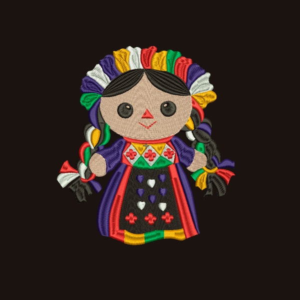 Otomi embroidery design Mexican embroidery designs Embroidery designs pes 4x4 Mexican doll embroidery design Mexican Maria Rag Doll 3 sizes