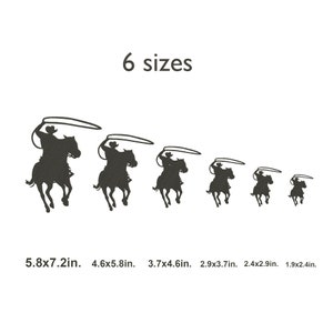 Disegno da ricamo da cowboy, disegno da ricamo western, disegno da cavallo, silhouette da rodeo, download immediato, silhouette da cowboy, bronco imbizzarrito