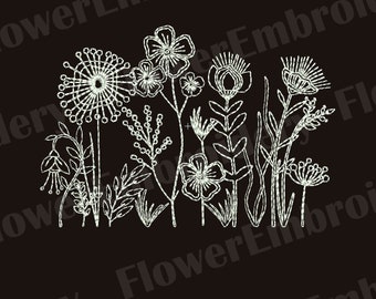Wildflower machine embroidery design Grass wildflower embroidery Мachine embroidery designs Flora embroidery Dandelion embroidery design