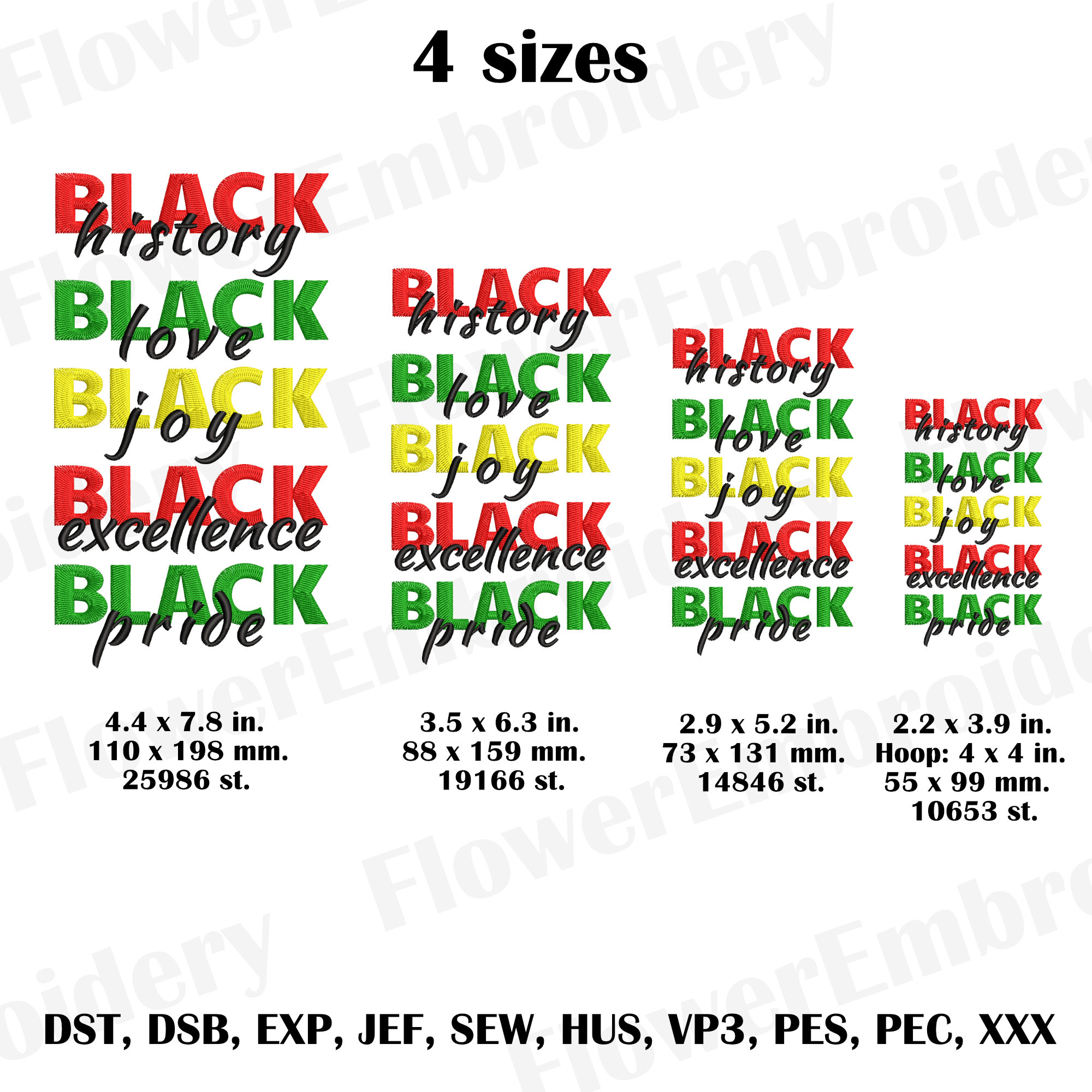 Black History Month Embroidery Design African American Pride Digital