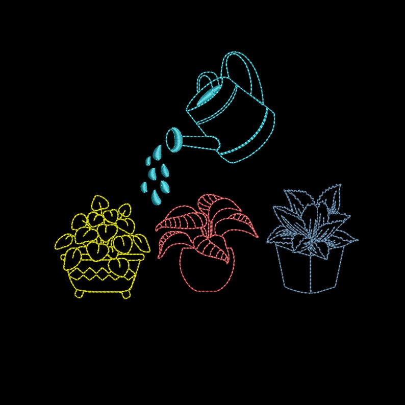 4x4 Wildflower machine embroidery design Plant embroidery design Houseplant embroidery designs Embroidery design flowers grass Hoop