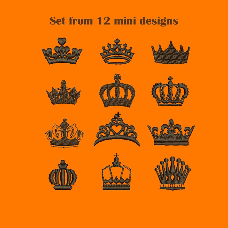 Crown embroidery design embroidery designs for machine queen  etsy Crown embroidery design embroidery designs for machine queen  etsy