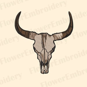 Howdy machine embroidery Western Bull Skull embroidery Bull Skull Design Cowboy with horse embroidery Western embroidery Texas embroidery