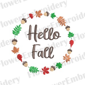 Hello fall machine embroidery design Pumpkin pes file Welcome fall design Love fall design Autumn machine embroidery Thanksgiving embroidery