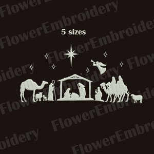 Nativity Scene Machine Embroidery Design: Christmas Religious Embroidery