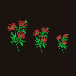 Wildflower embroidery design 4x4 embroidery designs Poppy embroidery design for machine Flower embroidery design dst Poppies embroidery