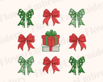 Coquette Christmas machine embroidery Vintage Christmas design Merry Christmas embroidery Holiday Coquette Bright Color Christmas design