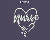 Medical embroidery. Stethoscope mini Embroidery. Machine embroidery. Stethoscope Heartbeat embroidery. Nurse Life Nurse design Doctor design