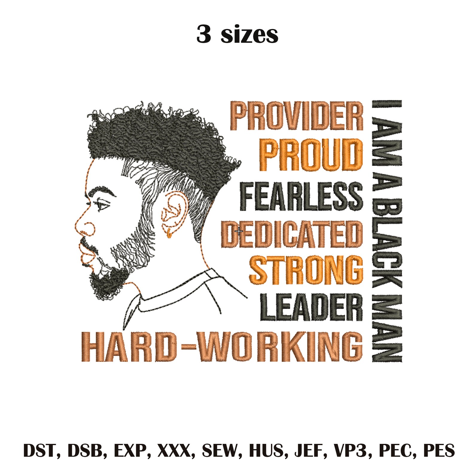 I Am A Black Man Embroidery