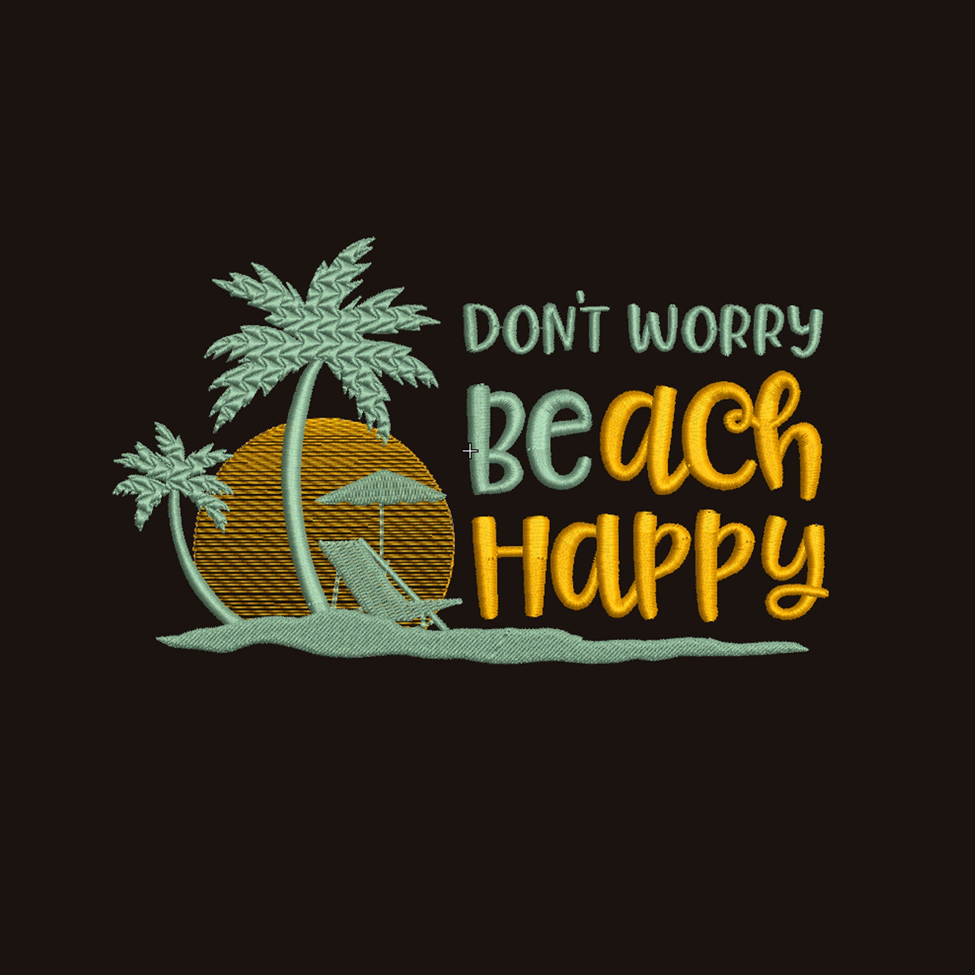 Dont worry beach happy embroidery design summer  etsy Dont worry beach happy embroidery design summer  etsy