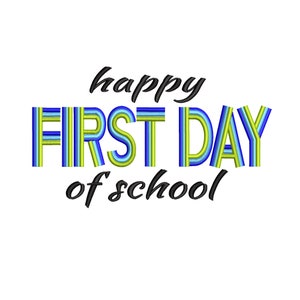 Happy First Day Of School machine embroidery design Back to school design Hello school embroidery design Teacher day embroidery design