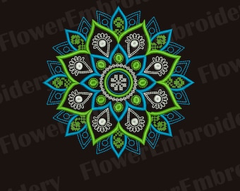 Mandala machine embroidery design Flower embroidery design Embroidery dst floral  Floral pattern machine design Geometric floral embroidery