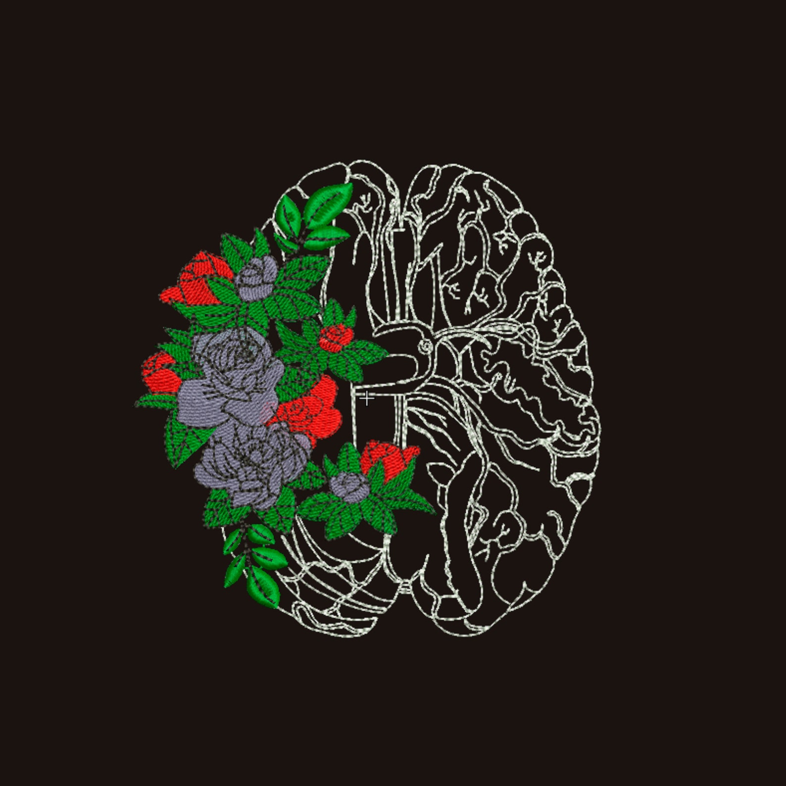 Anatomical Brain Design Flower Brain Brains in Flowers Etsy