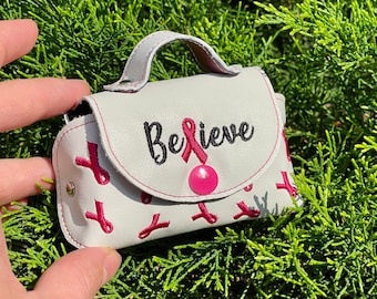 ITH Mini Bag Embroidery: Breast Cancer Awareness Ribbon Design (7x10 inch)