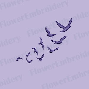 Flock of Birds embroidery design Flying bird Birds embroidery design 4x4 Silhouette bird embroidery Mini bird  Machine embroidery design