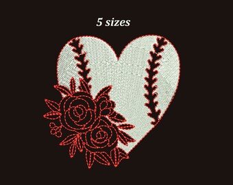 Baseball love embroidery design Мachine embroidery designs Baseball embroidery design Sport embroidery 5 sizesGirls baseball Floral baseball