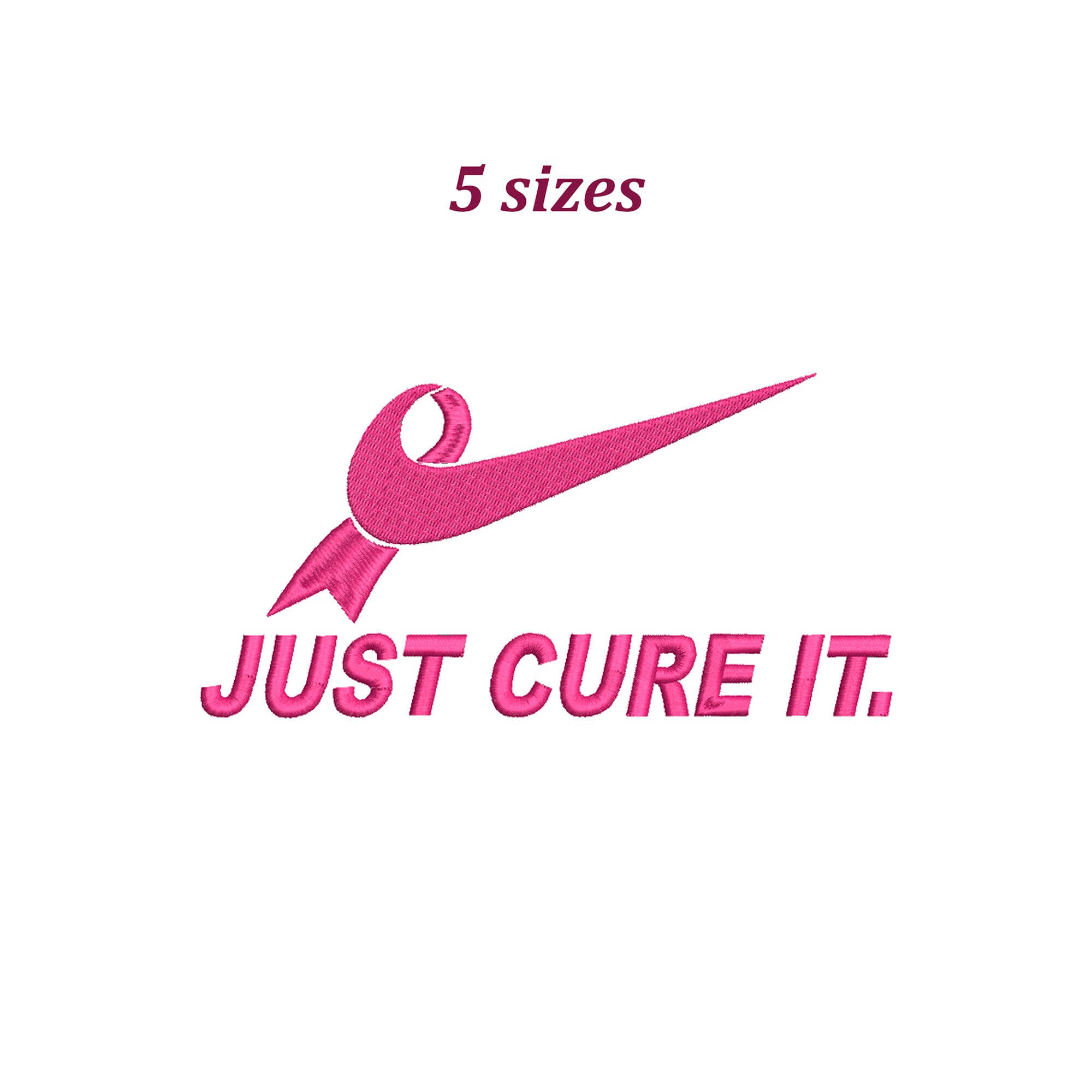 Just Cure It Breast Cancer Awareness Breast cancer embroidery design …