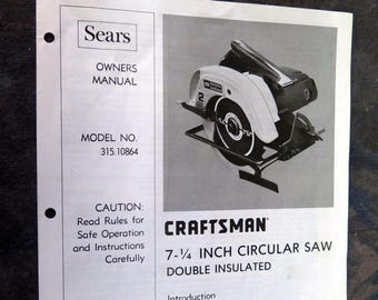 Sears Craftsman 7 5 pulgadas sierra circular modelo manual del propietario no 315.10864 Lista de piezas