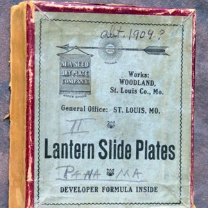 Lantern Slide Plates Box Only. M.A. Seed Dry Plate Co., Woodland, St. Louis, MO