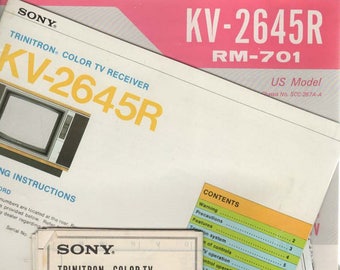 Sony Trinitron Color TV Receiver KV-2645R Four 1980 Manuals Included