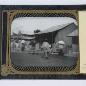 Laterna Magica Glas schieben Mann hinunter die Straße Panama 1906