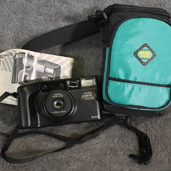 Kyocera Yashica Zoomtec 60 35mm Film Camera, Manual, Case