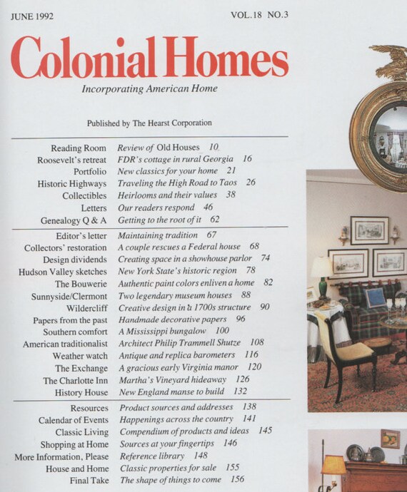 Colonial, Homes Magazine, August 1992 Warm Springs Virginia, Octagon  Houses, Masterpieces, Connections - Etsy Singapore