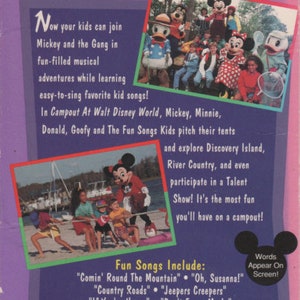 Mickey's Fun Song Disney Campout at Walt Disney World Early Tape Used image 2