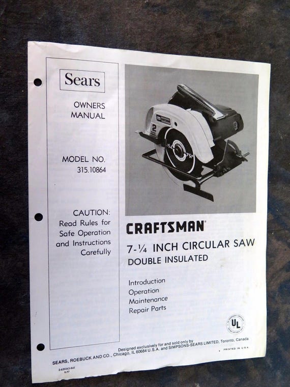 Sears craftsman circular saw sale