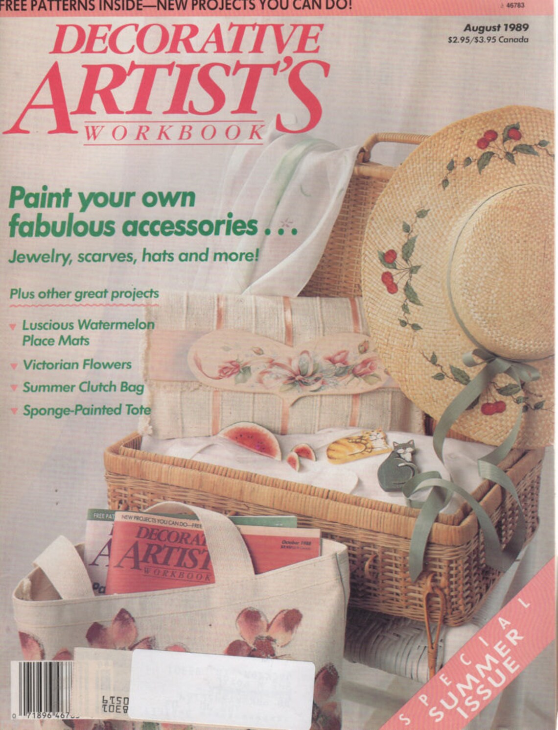 Decorative Artists Workbook Patterns Inside August 1989 Paint Etsy