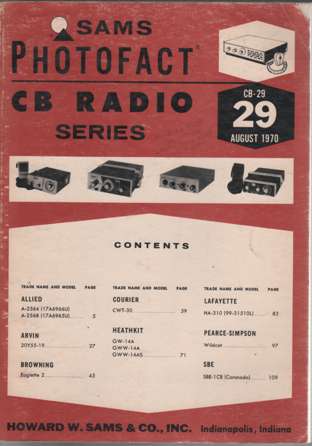 Sams Photofact CB Radio Series CB 29 August 1970 Eight Radios Etsy