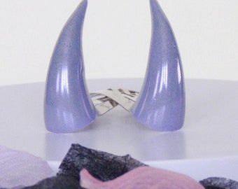 Horn Hair Clips | Purple Pink Mermaid Shimmer Devil Demon Oni | Horns Mini Hairclips Barrettes | For Costume, Cosplay, Photoshoot, Every Day