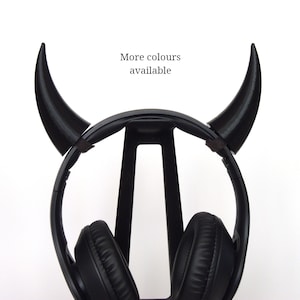 Headset Horns Devil | 3D Printed Headphones Accessory | VELCRO® Brand ONE-WRAP® Reusable Ties | Perfect For Streaming Gaming Costume Cosplay