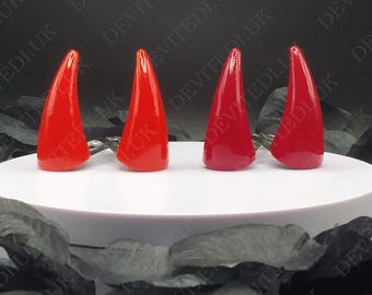 Red Horn Clips Devil Oni Demon | Horns Tiny Mini Hairclips | For Costume, Cosplay, Photoshoots, Every Day Casual Wear