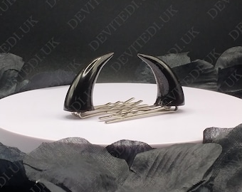 Black Wig Horn Clips Devil Oni Demon | Horns Tiny Mini Hairclips | For Costume, Cosplay, Photoshoots, Every Day Casual Wear | FOR WIGS