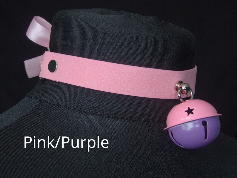 Cat Bell Choker Pink Anime Neko Girl Boy Faux Suede Collar Etsy