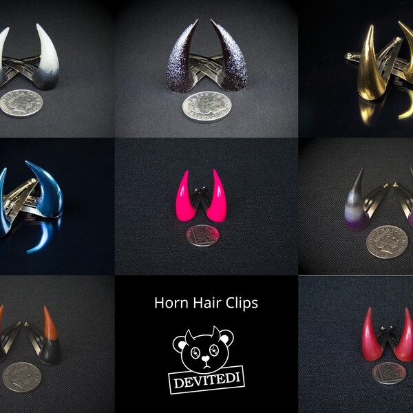Resin Devil Horn Hair Clip Etsy