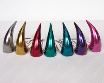 Horn Clips Metallic Devil Demon Oni | Horns Tiny Mini Hairclips Barrettes | For Costume, Cosplay, Photoshoots, Every Day Casual Wear