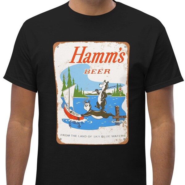 Hamm's Bears Beer from the land of Sky blue Waters Logo Unisex classic tee S - 5XL