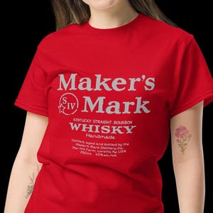 Maker's Mark Whisky Tee: Kentucky Bourbon Graphic T-Shirt Red