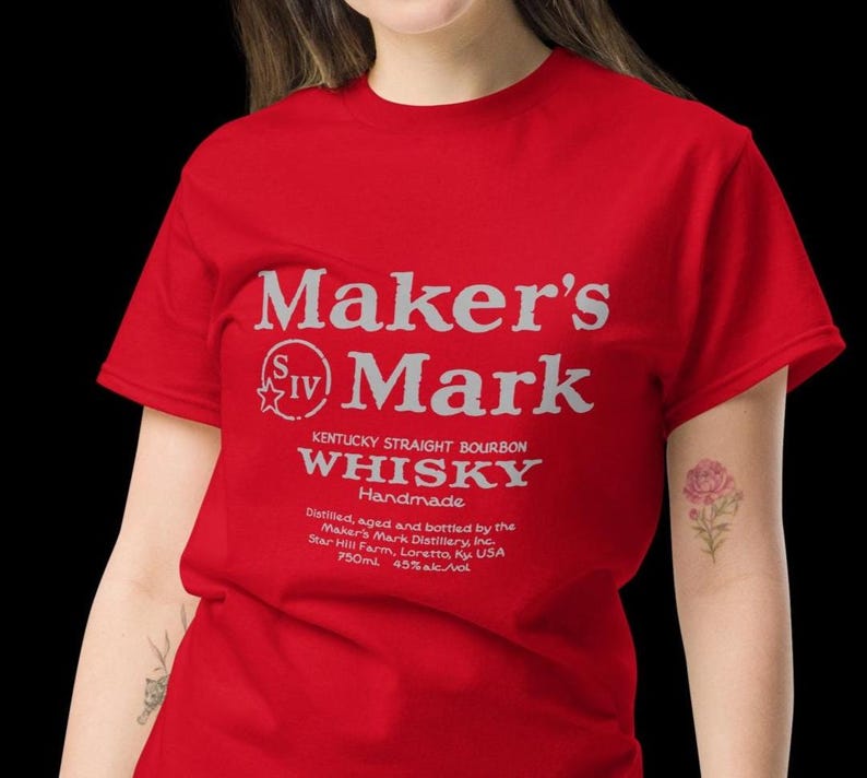 Maker's Mark Whisky Tee: Kentucky Bourbon Graphic T-Shirt Red