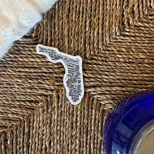 Florida Sticker | Laptop Sticker | Small Gift | Map of Florida | Sunshine State Sticker | Car Decal
