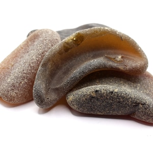 4 Huge Large Brown "Beer Bottle" Sea Glass Pieces for Jewellery Making, Arts or Craft, Vintage Scottish sea glass for pendants/jewellery.