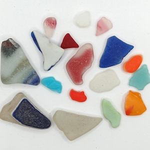 Mixed Multicoloured Art Glass Flashed Glass Splatter Glass Scottish Sea Glass Pieces. Colourful Sea Worn Vintage Art Glass Fragments