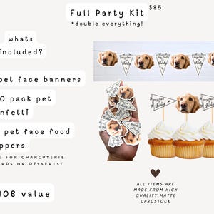 30th Birthday Banner Dog Faces | 30th Birthday for Him | Birthday Decorations for Guy | Full Party Kit