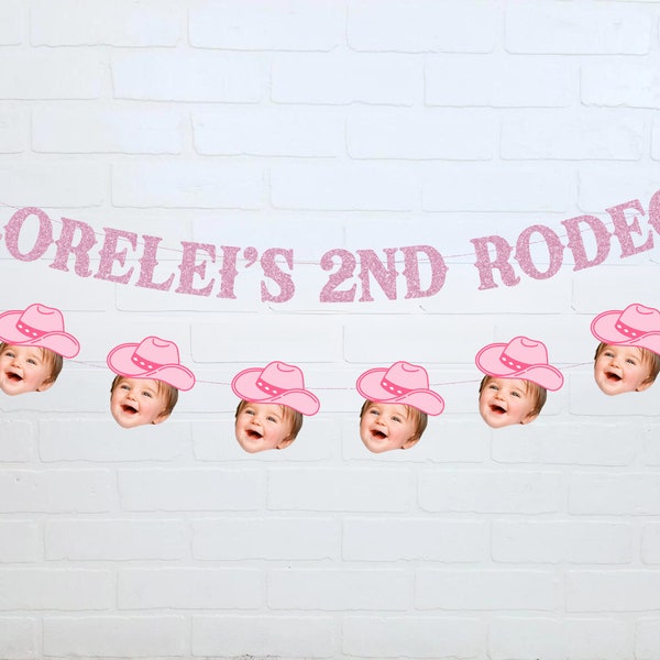 2nd Rodeo Birthday Banner + Faces DUO | Custom Birthday Decorations | This Ain't My First Rodeo Theme