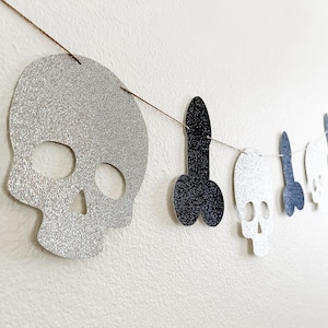 Til Death Do Us Party | Bride or Die | Bachelorette Garland | Bachelorette Decorations | Penis Skull Banner