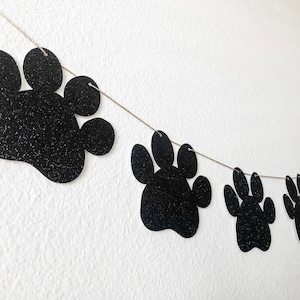 Dog Birthday Garland | Puppy Birthday Party Decorations | Paw Print Banner |